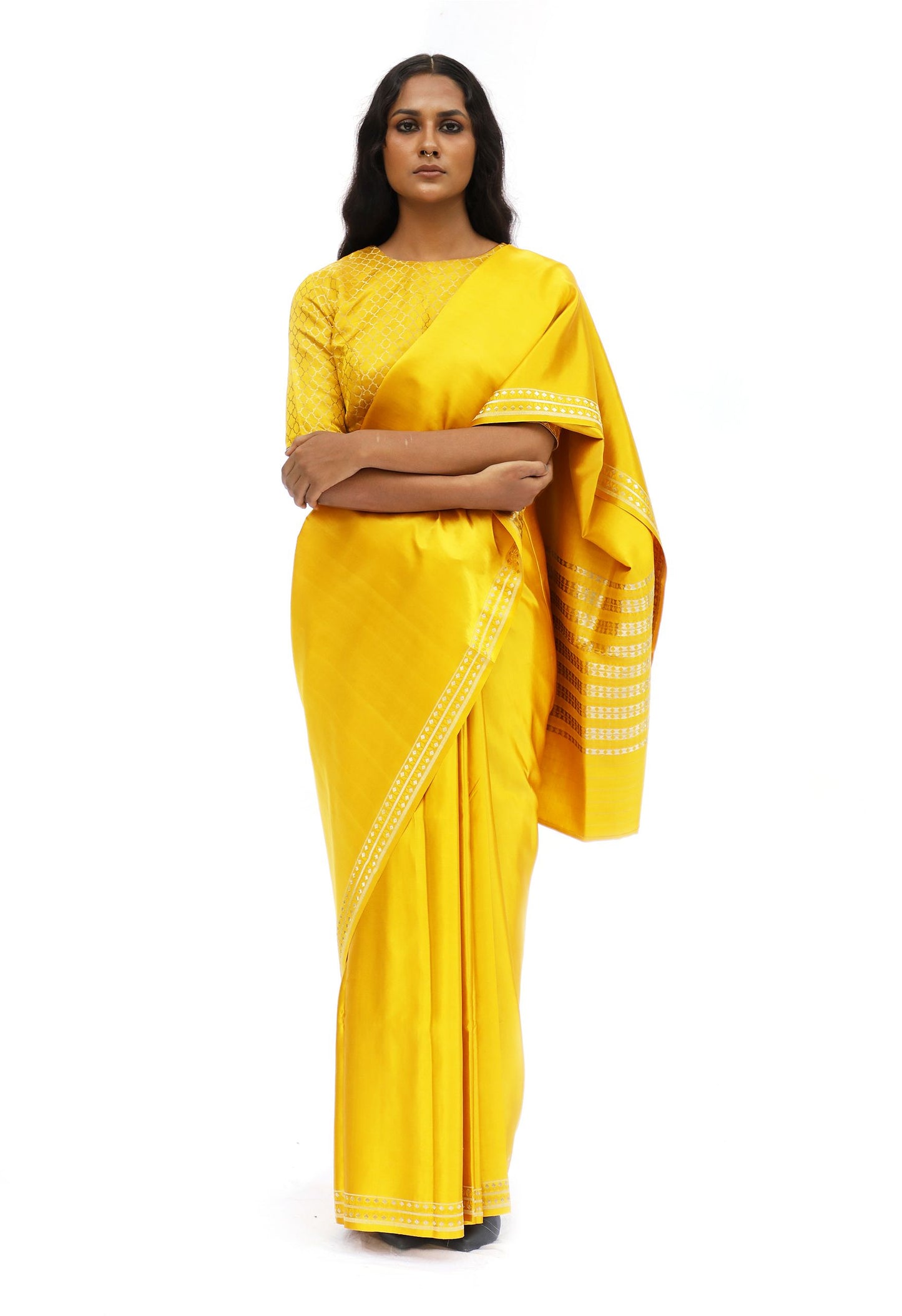 SUNEHRI – yellow gajji silk saree