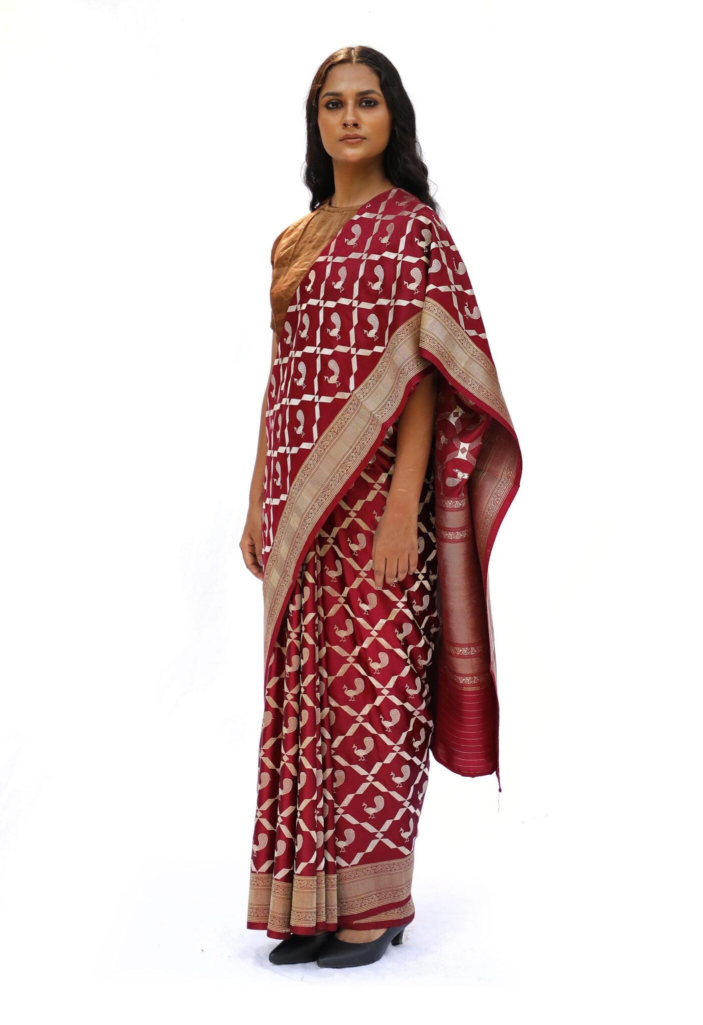 MAYURI – Wine katan silk saree