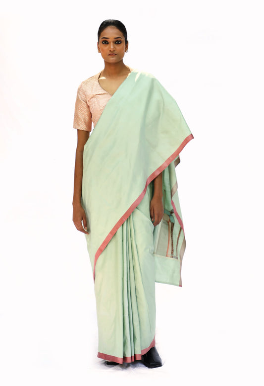 JHAROKHA - pista katan silk saree