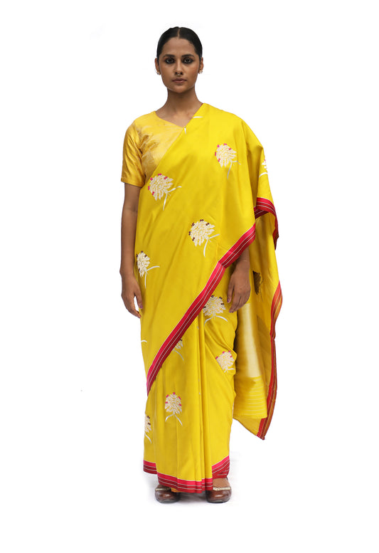 Prakriti - Mustard Katan Silk Saree